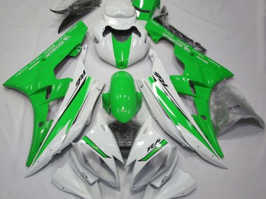 Gloss White and Green 2006-2007 Yamaha R6 Fairings Factory