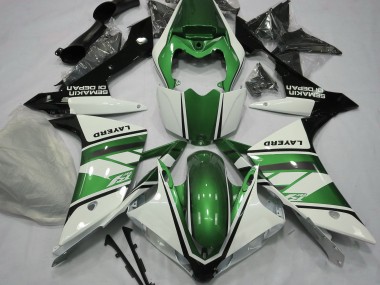 Gloss White and Green 2007-2008 Yamaha R1 Fairings Factory