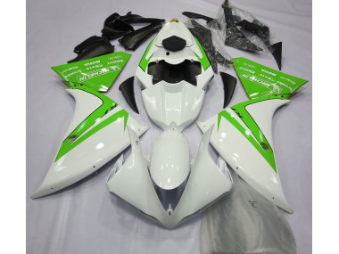 Gloss White and Green 2013-2014 Yamaha R1 Fairings Factory