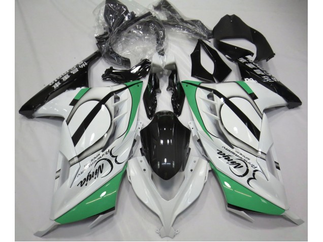 Gloss White and Green 2013-2018 Kawasaki Ninja 300 Fairings Factory Gloss White and Green 2013-2018 Kawasaki Ninja 300 Fairings Factory