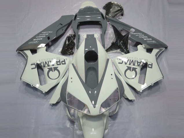Gloss White and Grey PRAMAC 2003-2004 Honda CBR600RR Fairings Factory Gloss White and Grey PRAMAC 2003-2004 Honda CBR600RR Fairings Factory