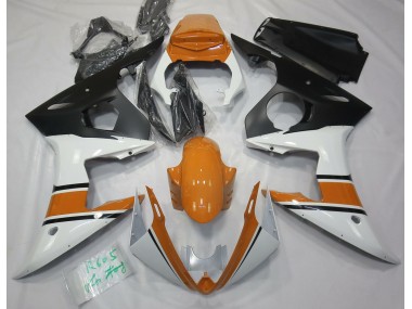 Gloss White and Orange 2003-2005 Yamaha R6 Fairings Factory