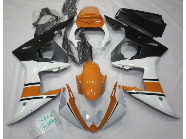 Gloss White and Orange 2003-2005 Yamaha R6 Fairings Factory Gloss White and Orange 2003-2005 Yamaha R6 Fairings Factory