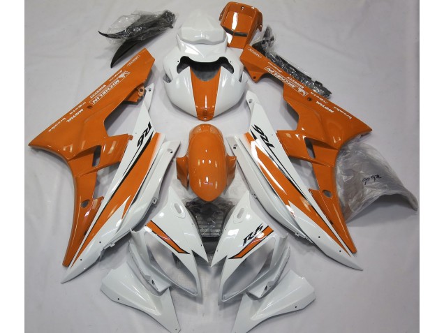 Gloss White and Orange 2006-2007 Yamaha R6 Fairings Factory Gloss White and Orange 2006-2007 Yamaha R6 Fairings Factory