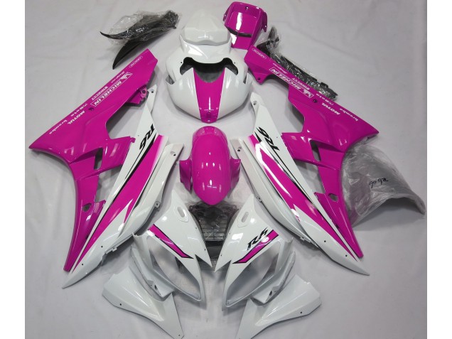 Gloss White and Pink 2006-2007 Yamaha R6 Fairings Factory Gloss White and Pink 2006-2007 Yamaha R6 Fairings Factory