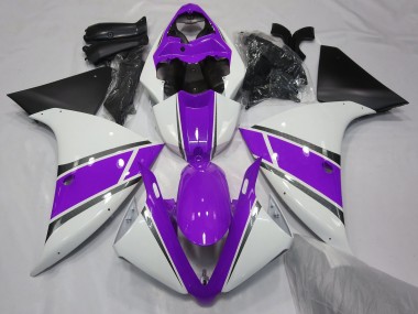 Gloss White and Purple 2009-2012 Yamaha R1 Fairings Factory