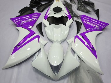 Gloss White and Purple 2013-2014 Yamaha R1 Fairings Factory