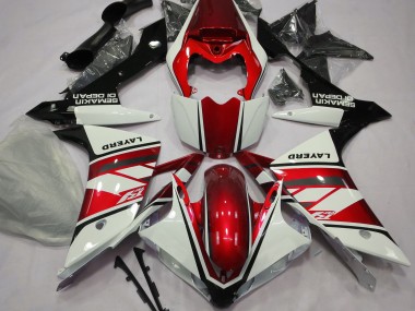 Gloss White and Red 2007-2008 Yamaha R1 Fairings Factory
