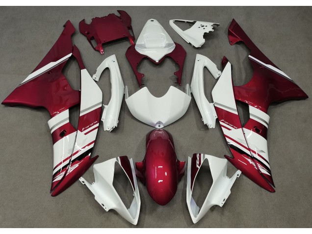 Gloss White and Red OEM Style 2008-2016 Yamaha R6 Fairings Factory Gloss White and Red OEM Style 2008-2016 Yamaha R6 Fairings Factory