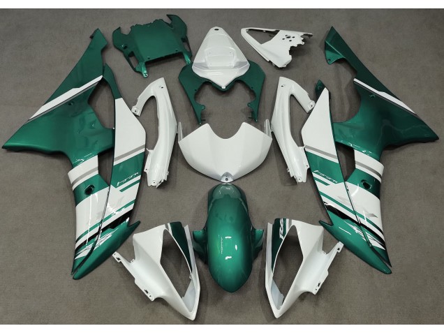 Gloss White and Seafoam Green OEM Style 2008-2016 Yamaha R6 Fairings Factory Gloss White and Seafoam Green OEM Style 2008-2016 Yamaha R6 Fairings Factory