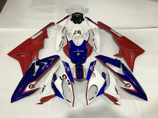 Gloss White / Blue / Red 2009-2018 BMW S1000RR Fairings Factory Gloss White / Blue / Red 2009-2018 BMW S1000RR Fairings Factory