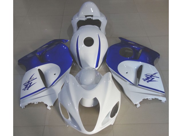 Gloss White & Deep Blue 1997-2007 Suzuki GSXR 1300 Fairings Factory Gloss White & Deep Blue 1997-2007 Suzuki GSXR 1300 Fairings Factory