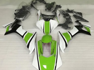 Gloss White Green and Black 2015-2019 Yamaha R1 Fairings Factory