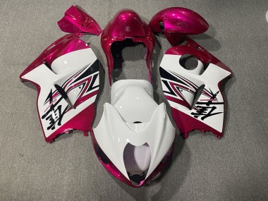 Gloss White & Pink 1997-2007 Suzuki GSXR 1300 Fairings Factory