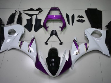 Gloss White & Purple Accents 2003-2005 Yamaha R6 Fairings Factory
