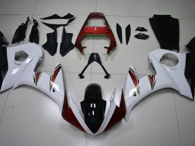 Gloss White & Red Accents 2003-2005 Yamaha R6 Fairings Factory