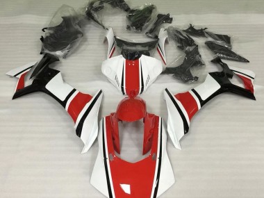 Gloss White Red and Black 2015-2019 Yamaha R1 Fairings Factory
