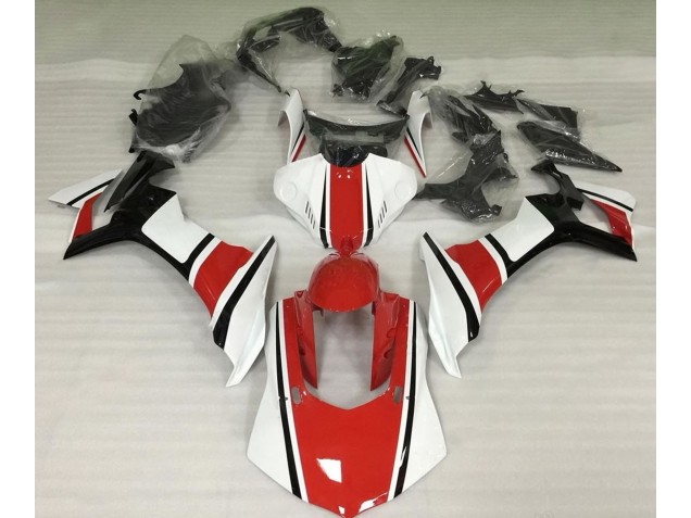 Gloss White Red and Black 2015-2019 Yamaha R1 Fairings Factory Gloss White Red and Black 2015-2019 Yamaha R1 Fairings Factory