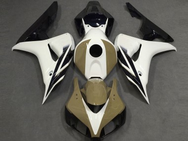 Gloss White Tan Black 2006-2007 Honda CBR1000RR Fairings Factory