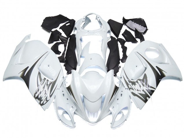 Gloss White with Silver Style logos 2008-2019 Suzuki GSXR 1300 Fairings Factory Gloss White with Silver Style logos 2008-2019 Suzuki GSXR 1300 Fairings Factory