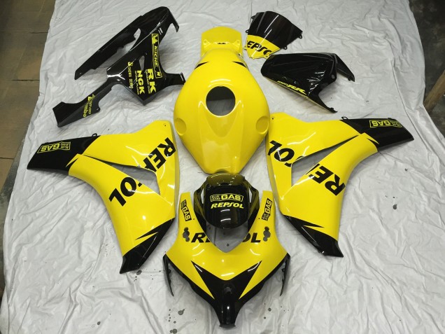 Gloss YELLOW (w) logo 2008-2011 Honda CBR1000RR Fairings Factory