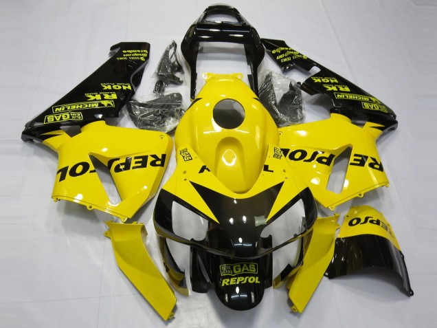 Gloss Yellow Repsol 2003-2004 Honda CBR600RR Fairings Factory Gloss Yellow Repsol 2003-2004 Honda CBR600RR Fairings Factory