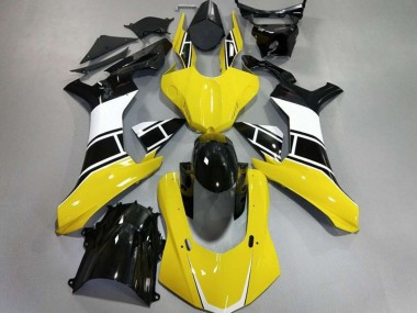 Gloss Yellow White and Black 2015-2019 Yamaha R1 Fairings Factory