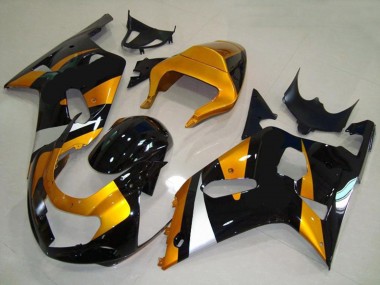 Gold and Black 2001-2003 Suzuki GSXR 600-750 Fairings Factory