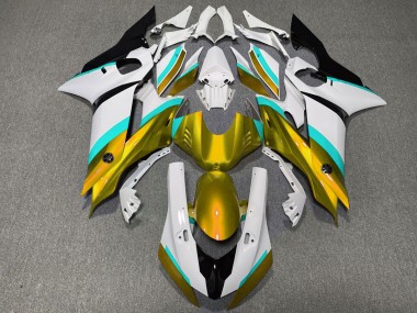 Gold and Light Blue Gloss 2017-2019 Yamaha R6 Fairings Factory