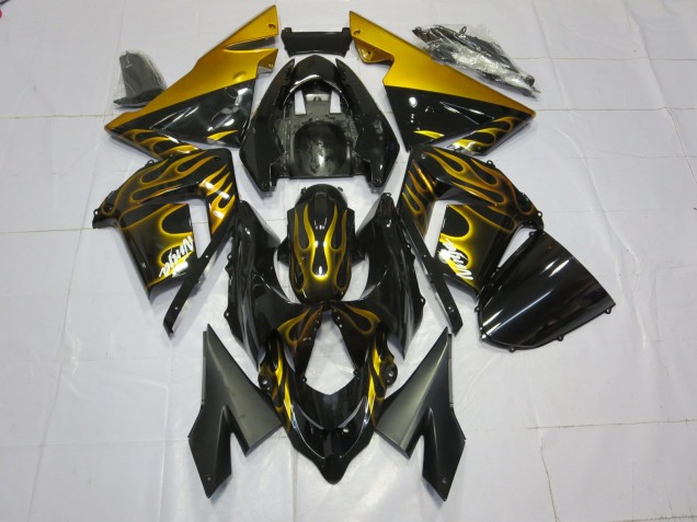 Gold Flame 2004-2005 Kawasaki ZX10R Fairings Factory Gold Flame 2004-2005 Kawasaki ZX10R Fairings Factory