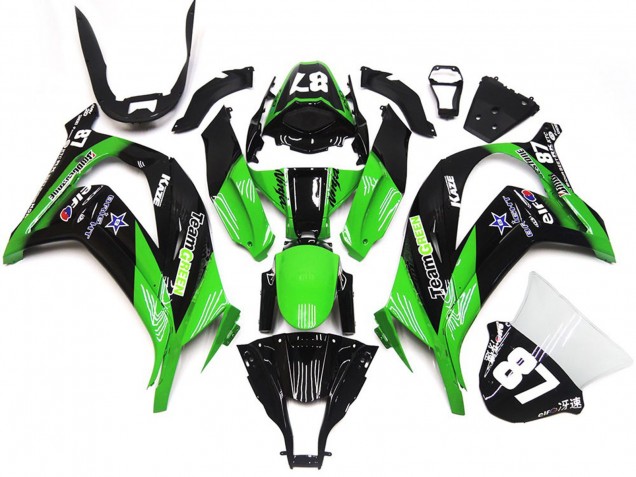 Green and Black 2016-2019 Kawasaki ZX10R Fairings Factory Green and Black 2016-2019 Kawasaki ZX10R Fairings Factory