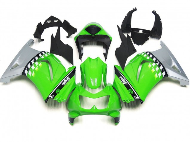 Green and Black Check 2008-2013 Kawasaki Ninja 250 Fairings Factory Green and Black Check 2008-2013 Kawasaki Ninja 250 Fairings Factory