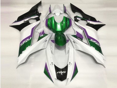 Green and Gloss White 2017-2019 Yamaha R6 Fairings Factory