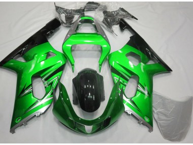 Green and Silver 2001-2003 Suzuki GSXR 600-750 Fairings Factory