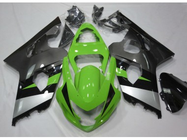 Green and Silver 2004-2005 Suzuki GSXR 600-750 Fairings Factory