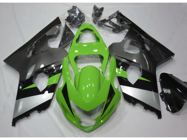 Green and Silver 2004-2005 Suzuki GSXR 600-750 Fairings Factory Green and Silver 2004-2005 Suzuki GSXR 600-750 Fairings Factory