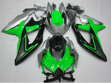 Green and Silver 2008-2010 Suzuki GSXR 600-750 Fairings Factory