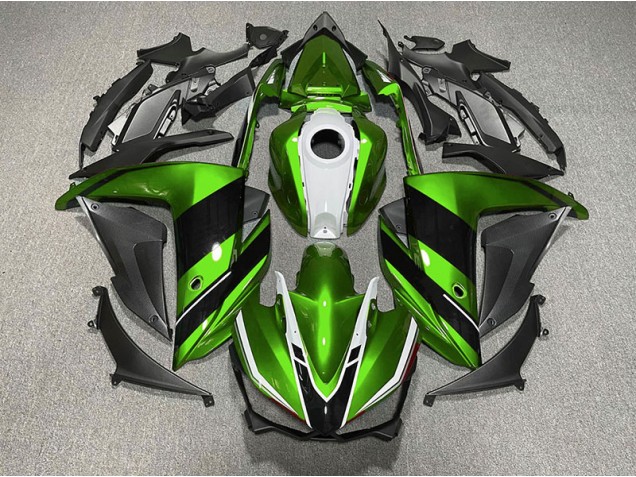 Green Black and White 2015-2018 Yamaha R3 Fairings Factory Green Black and White 2015-2018 Yamaha R3 Fairings Factory