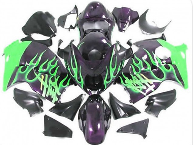 Green Flame 1997-2007 Suzuki GSXR 1300 Fairings Factory Green Flame 1997-2007 Suzuki GSXR 1300 Fairings Factory