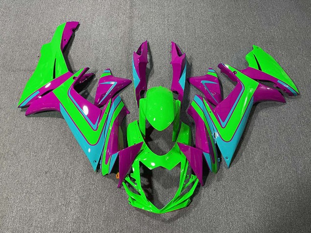 Green Light Blue and Magenta 2011-2020 Suzuki GSXR 600-750 Fairings Factory Green Light Blue and Magenta 2011-2020 Suzuki GSXR 600-750 Fairings Factory