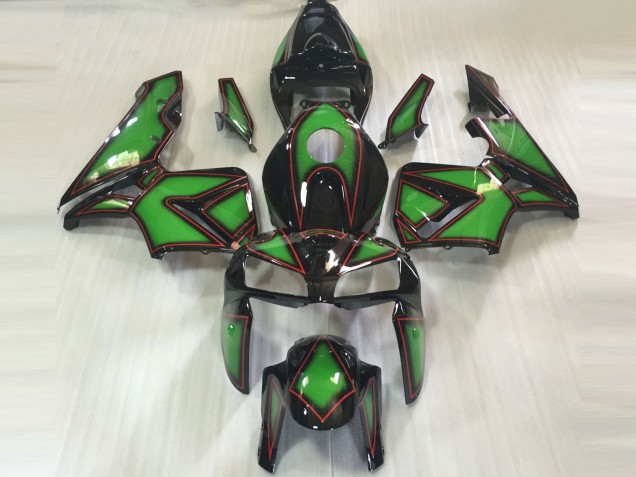 Green & Red Outline 2005-2006 Honda CBR600RR Fairings Factory Green & Red Outline 2005-2006 Honda CBR600RR Fairings Factory
