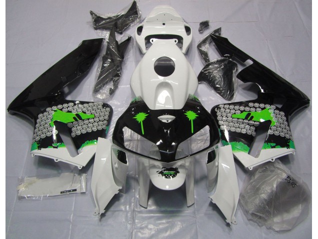 Green Splatter on Gloss Black 2005-2006 Honda CBR600RR Fairings Factory Green Splatter on Gloss Black 2005-2006 Honda CBR600RR Fairings Factory