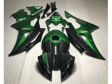 Green w Carbon Style 2008-2016 Yamaha R6 Fairings Factory