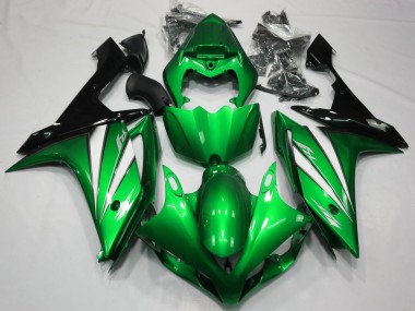 Green White and Black 2007-2008 Yamaha R1 Fairings Factory