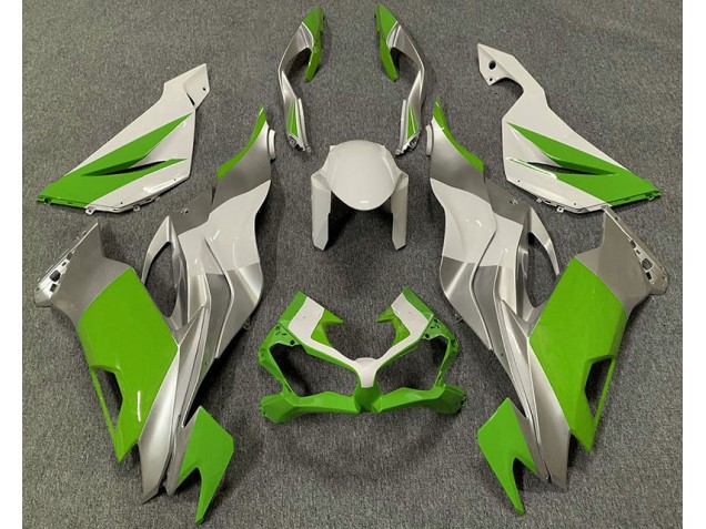 Green White and Silver 2019-2020 Kawasaki ZX6R Fairings Factory Green White and Silver 2019-2020 Kawasaki ZX6R Fairings Factory