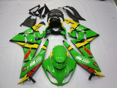 Green Yellow 2009-2012 Kawasaki ZX6R Fairings Factory