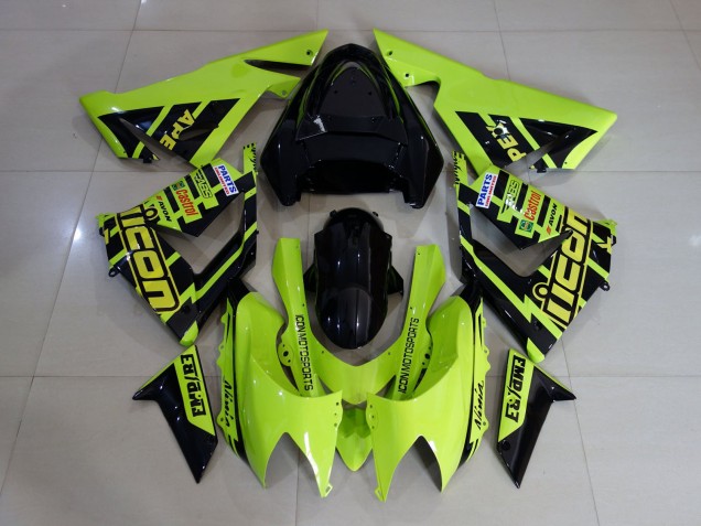High Viz Yellow and Black 2004-2005 Kawasaki ZX10R Fairings Factory High Viz Yellow and Black 2004-2005 Kawasaki ZX10R Fairings Factory