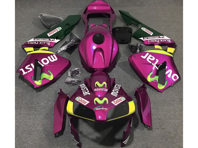 Hot Pink Movistar 2003-2004 Honda CBR600RR Fairings Factory Hot Pink Movistar 2003-2004 Honda CBR600RR Fairings Factory