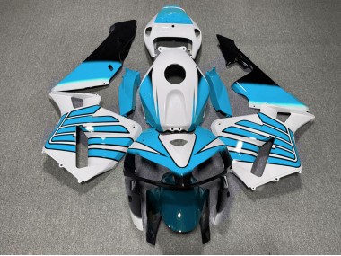 Light Blue and White Wings 2005-2006 Honda CBR600RR Fairings Factory