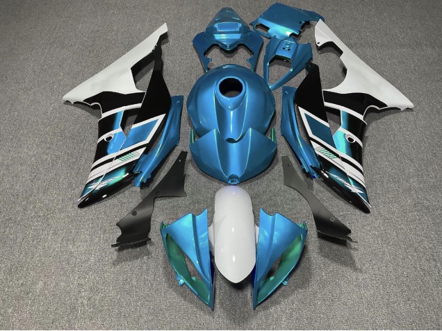 Light Blue Black and White OEM Style 2008-2016 Yamaha R6 Fairings Factory Light Blue Black and White OEM Style 2008-2016 Yamaha R6 Fairings Factory